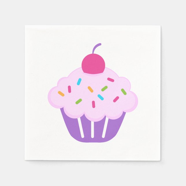 Guardanapo De Papel Nápoles/Cupcake Roxo (Frente)