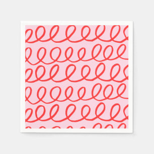 Guardanapo De Papel Nápoles em Papel de Abstrato Rosa e Vermelho