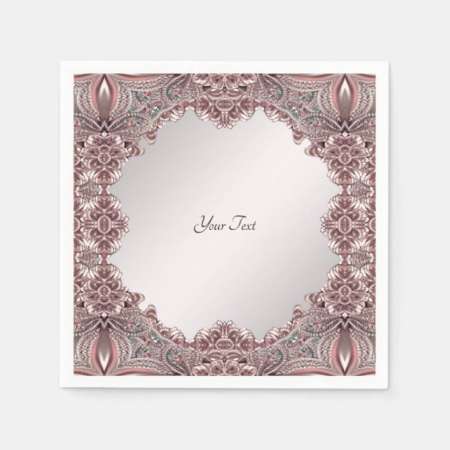 Guardanapo De Papel Nápoles Ornamentais Rosa (Frente)