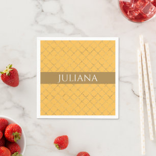 Guardanapo De Papel Narciso Bonito Quatrefoil Dourado Personalizado