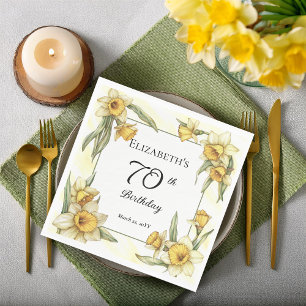Guardanapo De Papel Narcisos Amarelos Elegantes Florais Aniversário de