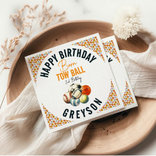 Guardanapo De Papel Nascer 2 Ball Sport Themed Boy Party