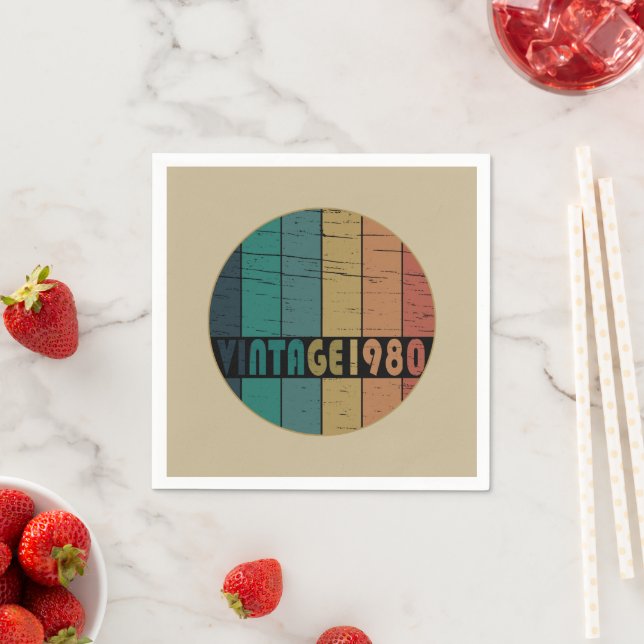 Guardanapo De Papel Nascer de aniversário de 1980 (Insitu)