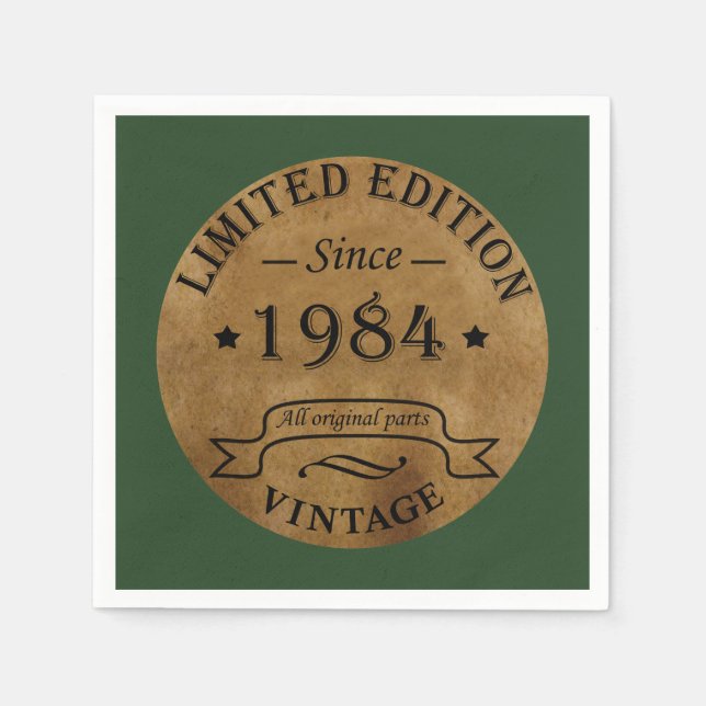 Guardanapo De Papel Nascer de aniversário de 1984 (Frente)