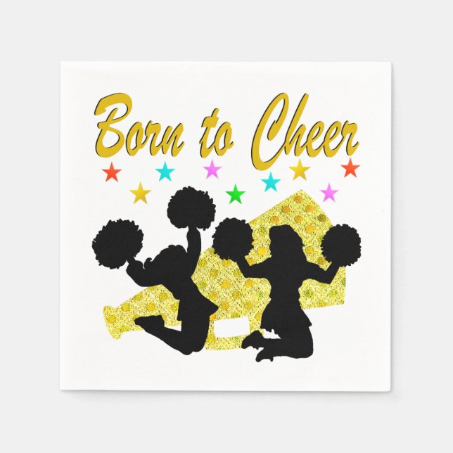 Guardanapo De Papel NASCER Dourado PARA O CHEERLEADER MEGAPHONE CHEER (Frente)