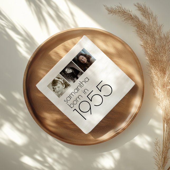 Guardanapo De Papel Nascer em 1955 Festa de aniversário de fotos 3 (Criador carregado)