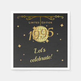 Guardanapo De Papel Nascer em preto de decoração de aniversário de 30