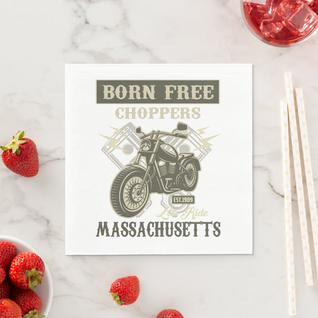 Guardanapo De Papel Nascer Free Choppers Massachusetts Napkins (Criador carregado)