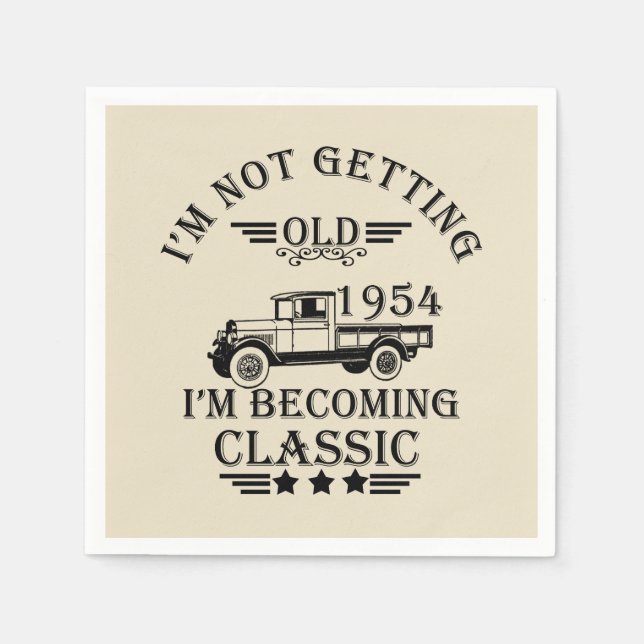 Guardanapo De Papel nascer na festa de aniversário de 1954 (Frente)