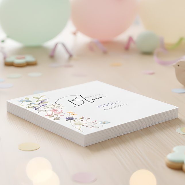 Guardanapo De Papel Nascer para florescer aniversário de criança de fl (Criador carregado)