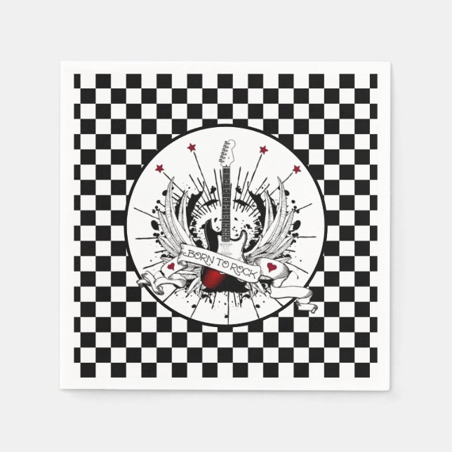 Guardanapo De Papel Nascer para Rock & Roll Guitar Rocker Metal Musica (Frente)