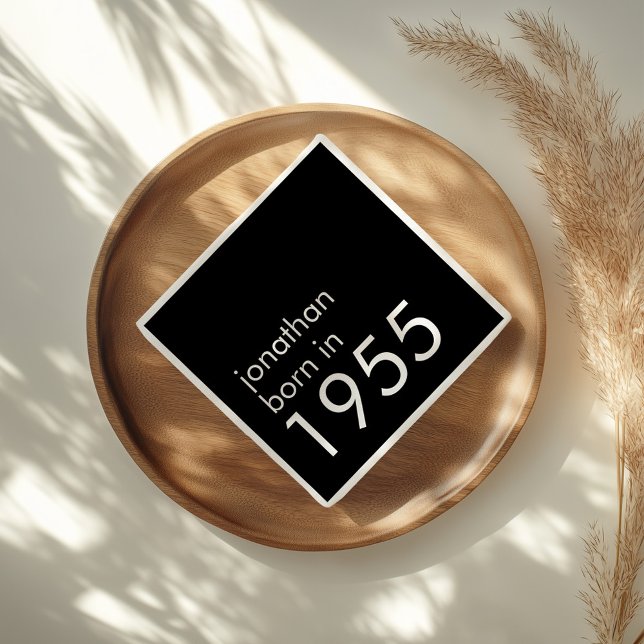 Guardanapo De Papel Nascer simples na Festa de aniversário 70 preta de (Criador carregado)