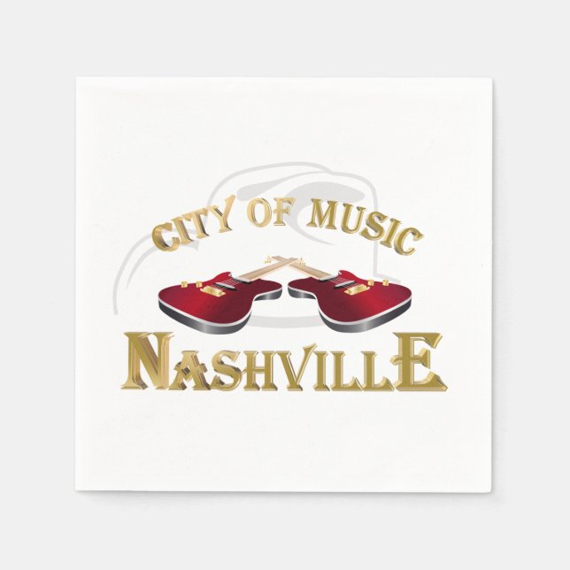 Guardanapo De Papel Nashville. Cidade da música (Frente)