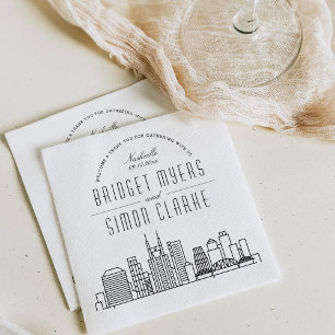 Guardanapo De Papel Nashville Deco Skyline   Casamento Nápoles