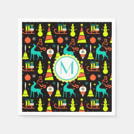 Guardanapo De Papel natais vintages de retro meio século