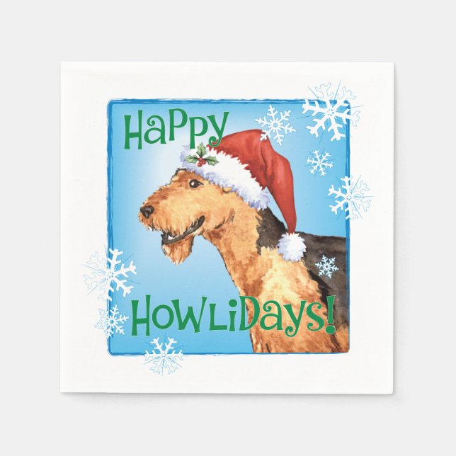 Guardanapo De Papel Natal Airedale (Frente)