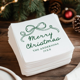 Guardanapo De Papel Natal Alegre Arco Verde Desenhado à Mão