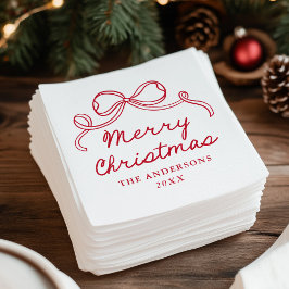 Guardanapo De Papel Natal Alegre Arco Vermelho Desenhado à Mão