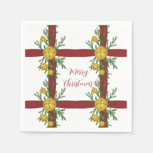 Guardanapo De Papel Natal Antigo com Sinos de Natal Feliz
