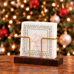 Guardanapo De Papel Natal Botânico em Aquarela Cottagecore