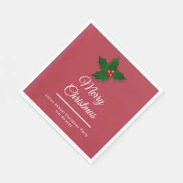 Guardanapo De Papel Natal Botânico em Aquarela Elegante