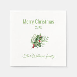 Guardanapo De Papel Natal Botânico Simples e Elegante