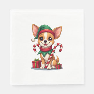 Guardanapo De Papel Natal Chihuahua Cheer