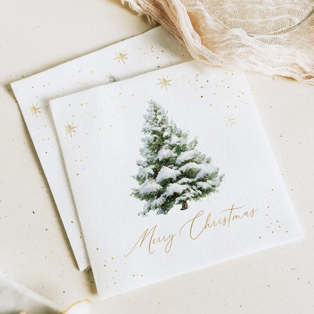 Guardanapo De Papel Natal com Ouro e Pinheiro (Criador carregado)