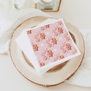 Guardanapo De Papel Natal Cookie Gingerbird homem rosa aniversário