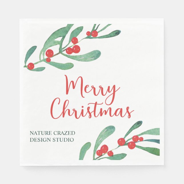 Guardanapo De Papel Natal da Modern Holly Company (Frente)