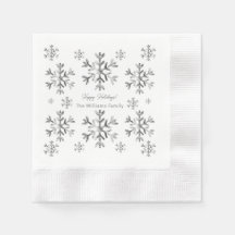 Natal das Cinzas elegantes Faux Silver Snowflakes