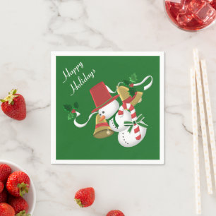 Guardanapo De Papel Natal de Bels do boneco de neve