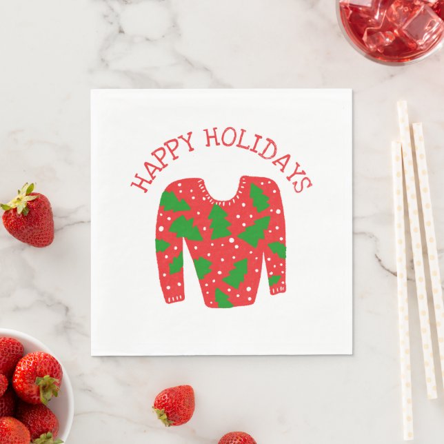 Guardanapo De Papel Natal de Férias PERSONALIZADAS Ugly Sweater (Insitu)
