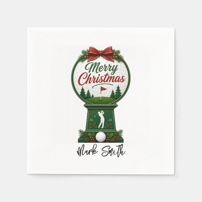 Guardanapo De Papel Natal de Golfe Vamos Par-Tee (Frente)