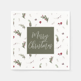 Guardanapo De Papel Natal de inverno Napkins Green White Burgundy