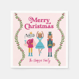 Guardanapo De Papel Natal do Balé de Quebra-Nozes Rosa