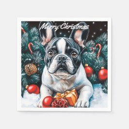 Guardanapo De Papel Natal do Buldogue Francês