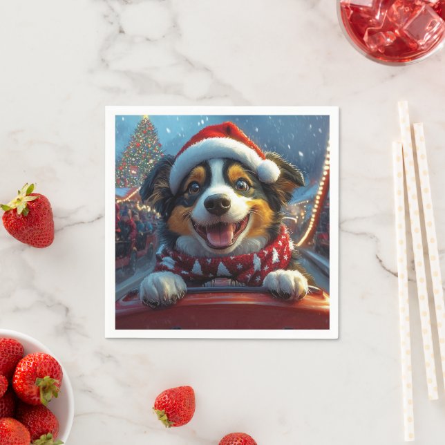 Guardanapo De Papel Natal do Cão-Cão-Cachorro Australiano (Insitu)