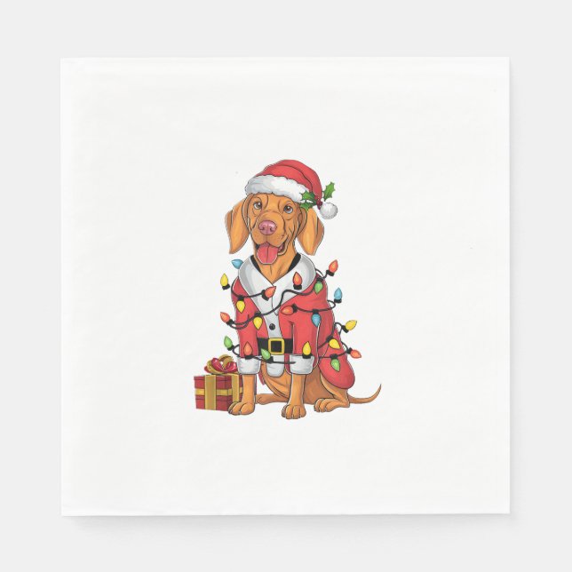 Guardanapo De Papel Natal dos Papais noeis de Iluminação Vizsla (Frente)