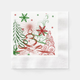 Guardanapo De Papel Natal elegante, Férias, Vermelho e Verde