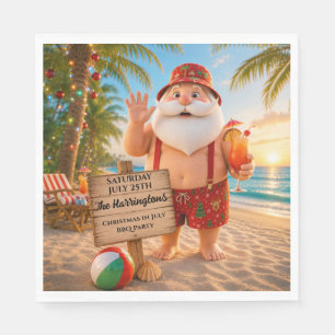 Guardanapo De Papel Natal em Julho Churrasco Familiar