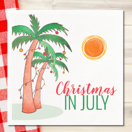 Guardanapo De Papel Natal em julho CHURRASCO Palm Trees