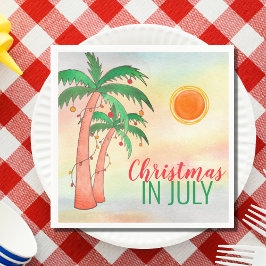 Guardanapo De Papel Natal em julho CHURRASCO Palm Trees Napkins