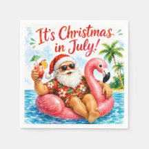 Natal Em Julho Papai Noel Flamingo Havaiano Divers