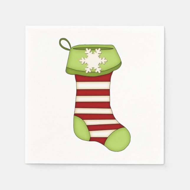 Guardanapo De Papel Natal em vermelho e verde (Frente)