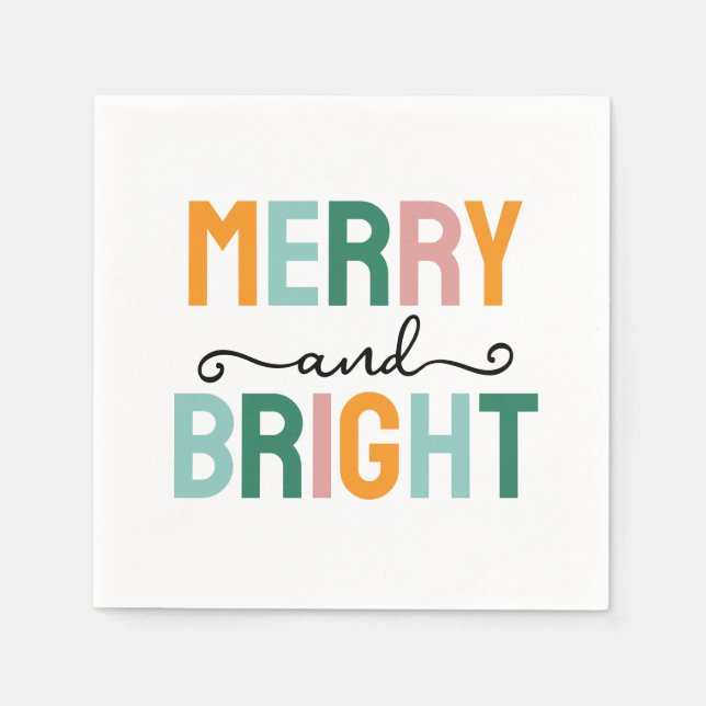 Guardanapo De Papel Natal Feliz Clássico Minimalista Simples (Frente)