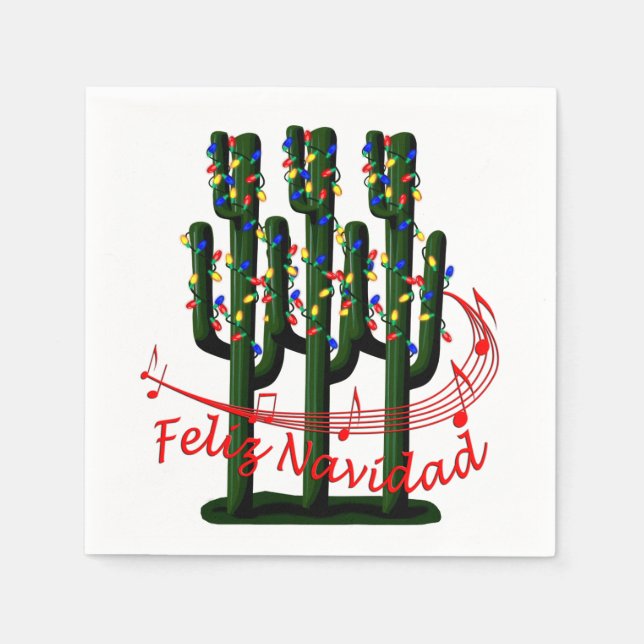 Guardanapo De Papel Natal Fiesta Feliz Festa Navida Cocktail (Frente)