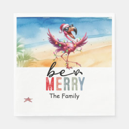 Guardanapo De Papel Natal Flamingo em julho na praia