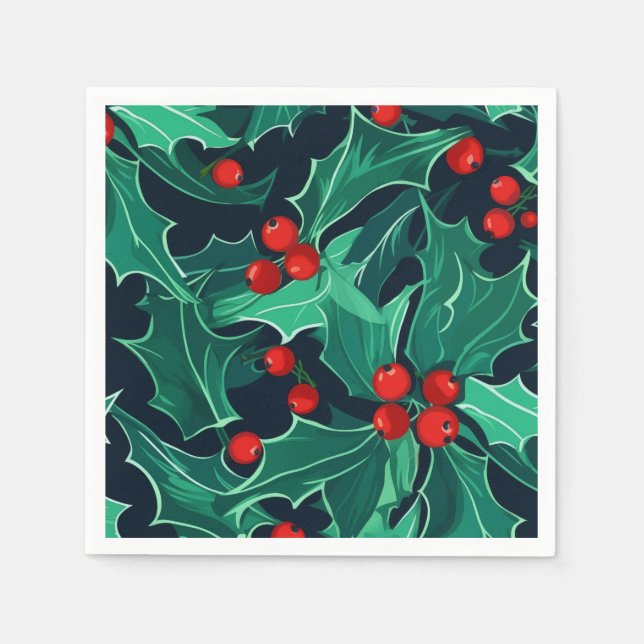 Guardanapo De Papel Natal Holly (Frente)