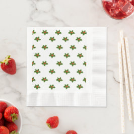 Guardanapo De Papel Natal Holly Pattern Red Berries Folhas Verdes